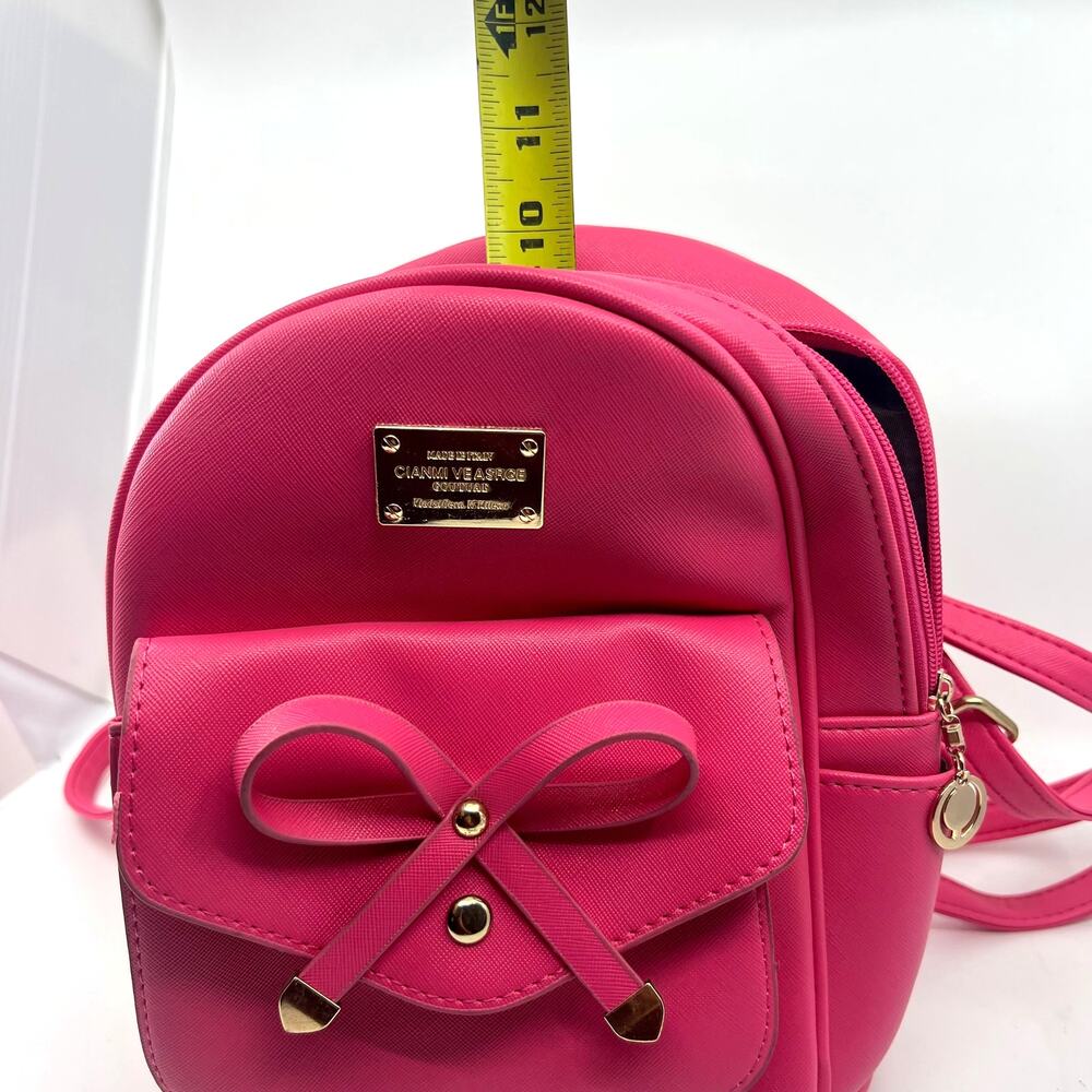 Cianmi Veasrge Goutuae Mini Backpack Purse Hot Pink Cute Ribbon Design - Picture 9 of 9